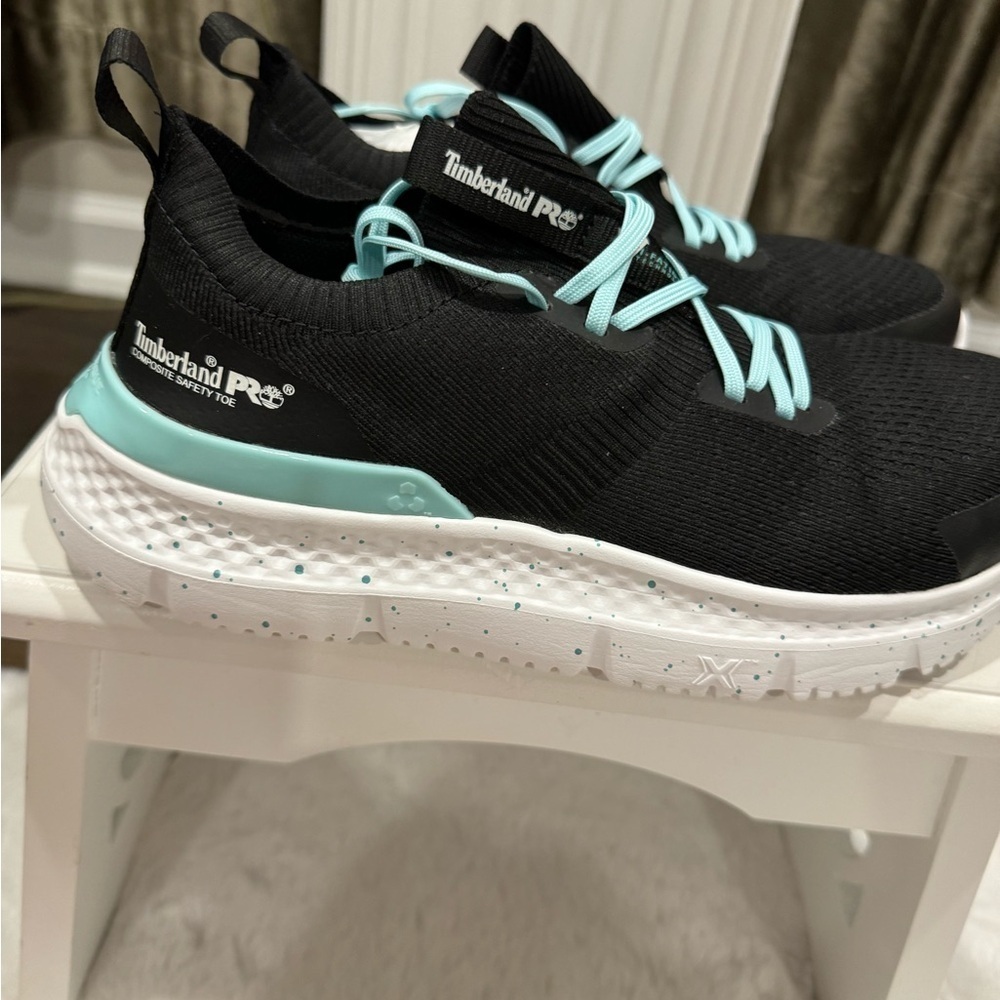 Timberland Pro Setra Womens Size
8 Shoes Black Turquoise Knit
Safety Toe . - Picture 2 of 12
